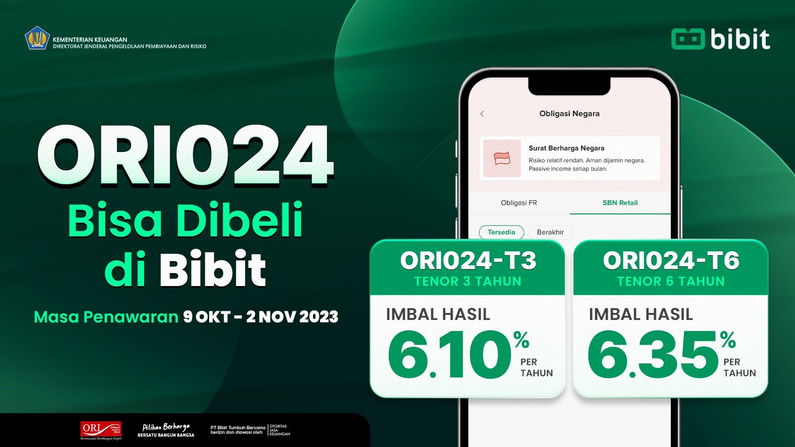 7 Kali Jadi Midis Fintech dengan Penjualan SBN Tertinggi, Bibit.id Kembali Ditunjuk Pasarkan ORI024