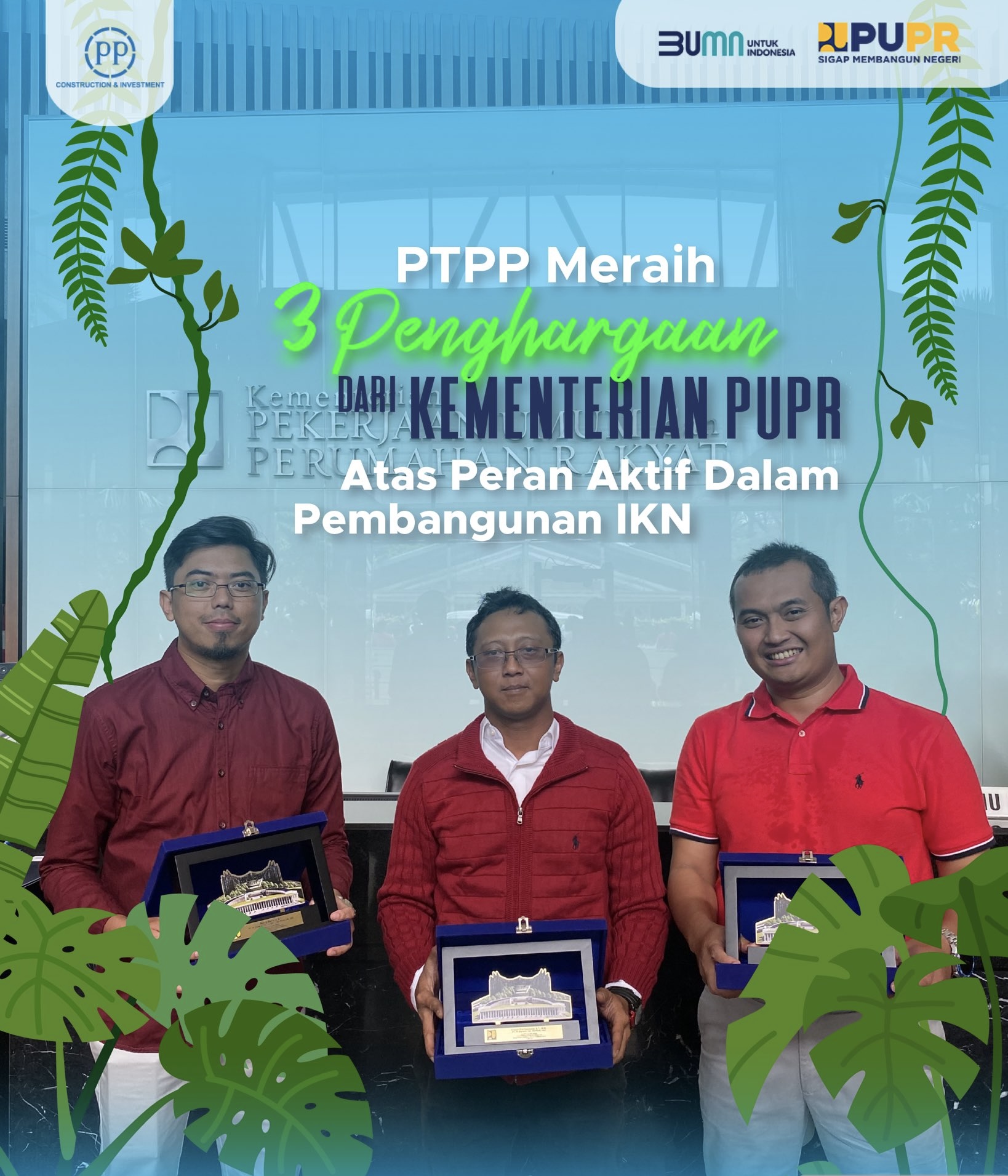PP Persero Raih Penghargaan Penyedia Jasa Konstruksi Terbaik untuk Pembangunan Proyek di IKN