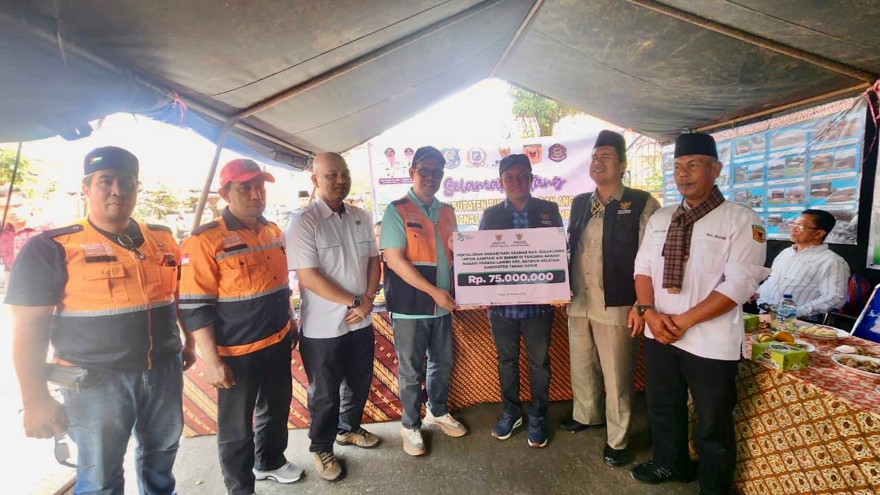 Dari Bulukumba untuk Tanah Datar: Aksi Nyata BAZNAS Bantu Korban Banjir dan Longsor